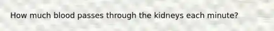 How much blood passes through the kidneys each minute?