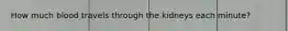 How much blood travels through the kidneys each minute?
