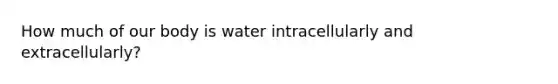 How much of our body is water intracellularly and extracellularly?