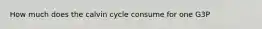 How much does the calvin cycle consume for one G3P