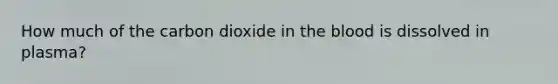 How much of the carbon dioxide in <a href='https://www.questionai.com/knowledge/k7oXMfj7lk-the-blood' class='anchor-knowledge'>the blood</a> is dissolved in plasma?