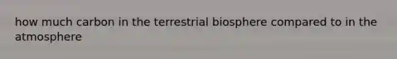 how much carbon in the terrestrial biosphere compared to in the atmosphere