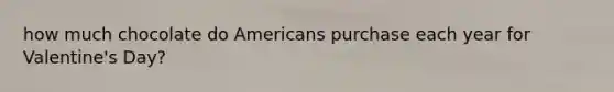 how much chocolate do Americans purchase each year for Valentine's Day?