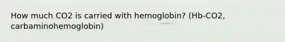 How much CO2 is carried with hemoglobin? (Hb-CO2, carbaminohemoglobin)