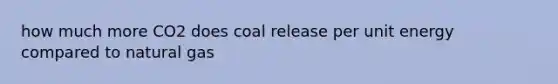 how much more CO2 does coal release per unit energy compared to natural gas