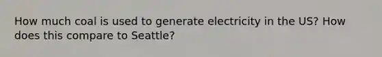 How much coal is used to generate electricity in the US? How does this compare to Seattle?