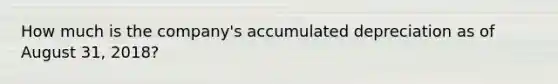 How much is the company's accumulated depreciation as of August 31, 2018?