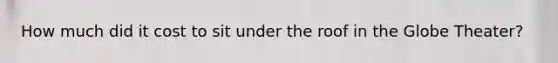 How much did it cost to sit under the roof in the Globe Theater?