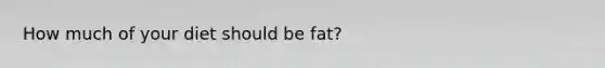 How much of your diet should be fat?