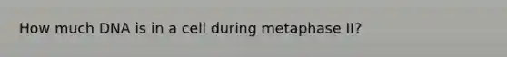 How much DNA is in a cell during metaphase II?