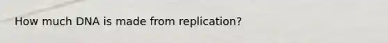 How much DNA is made from replication?