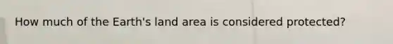 How much of the Earth's land area is considered protected?