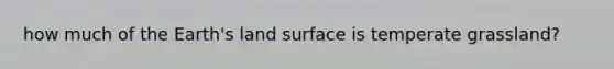 how much of the Earth's land surface is temperate grassland?