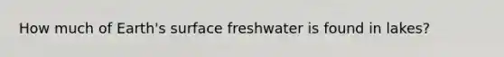 How much of Earth's surface freshwater is found in lakes?