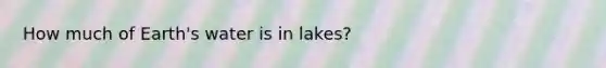 How much of Earth's water is in lakes?