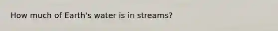 How much of Earth's water is in streams?