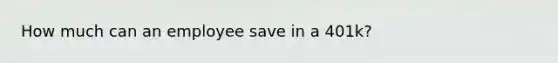 How much can an employee save in a 401k?