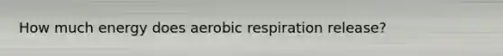 How much energy does aerobic respiration release?