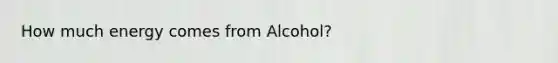 How much energy comes from Alcohol?