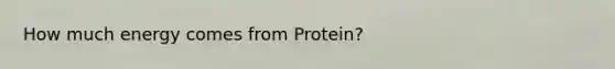 How much energy comes from Protein?