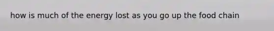 how is much of the energy lost as you go up the food chain
