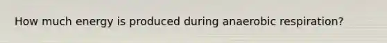 How much energy is produced during anaerobic respiration?