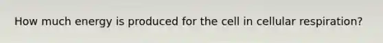 How much energy is produced for the cell in cellular respiration?