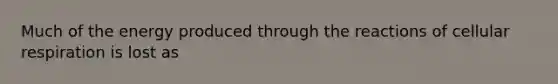 Much of the energy produced through the reactions of cellular respiration is lost as