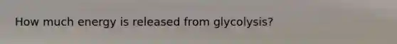 How much energy is released from glycolysis?