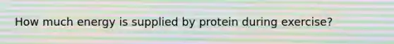 How much energy is supplied by protein during exercise?