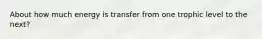 About how much energy is transfer from one trophic level to the next?