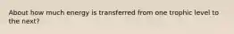 About how much energy is transferred from one trophic level to the next?