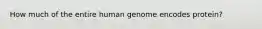 How much of the entire human genome encodes protein?