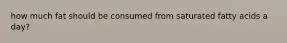 how much fat should be consumed from saturated fatty acids a day?
