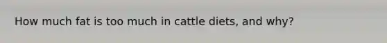 How much fat is too much in cattle diets, and why?