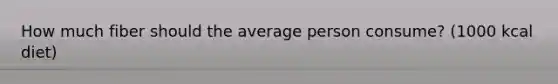 How much fiber should the average person consume? (1000 kcal diet)