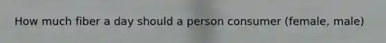 How much fiber a day should a person consumer (female, male)