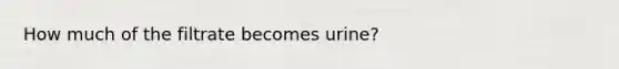 How much of the filtrate becomes urine?