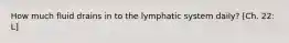 How much fluid drains in to the lymphatic system daily? [Ch. 22: L]