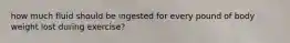 how much fluid should be ingested for every pound of body weight lost during exercise?