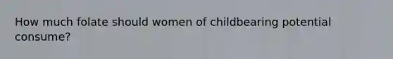 How much folate should women of childbearing potential consume?