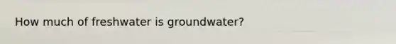 How much of freshwater is groundwater?