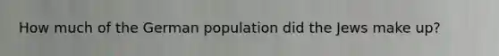 How much of the German population did the Jews make up?