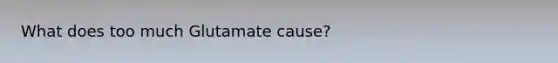 What does too much Glutamate cause?