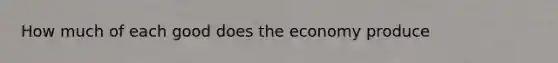 How much of each good does the economy produce