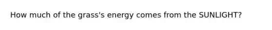 How much of the grass's energy comes from the SUNLIGHT?