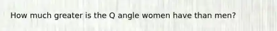 How much greater is the Q angle women have than men?