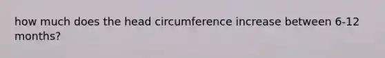 how much does the head circumference increase between 6-12 months?