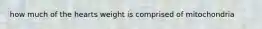 how much of the hearts weight is comprised of mitochondria