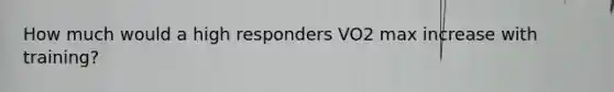 How much would a high responders VO2 max increase with training?